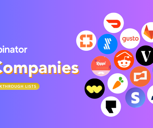 Y Combinator Top Companies 2022 TOP & Breakthrough lists. Multiple circular logos of companies.