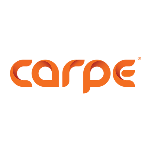 Orange Carpe logo on a white background.